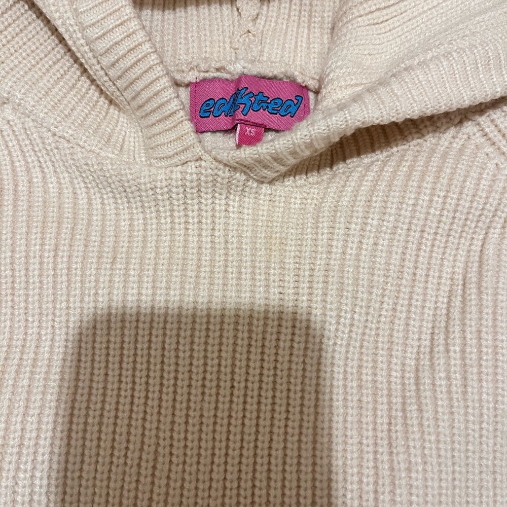Edikted Cream Ribbed Sweater - Picture 2 of 4